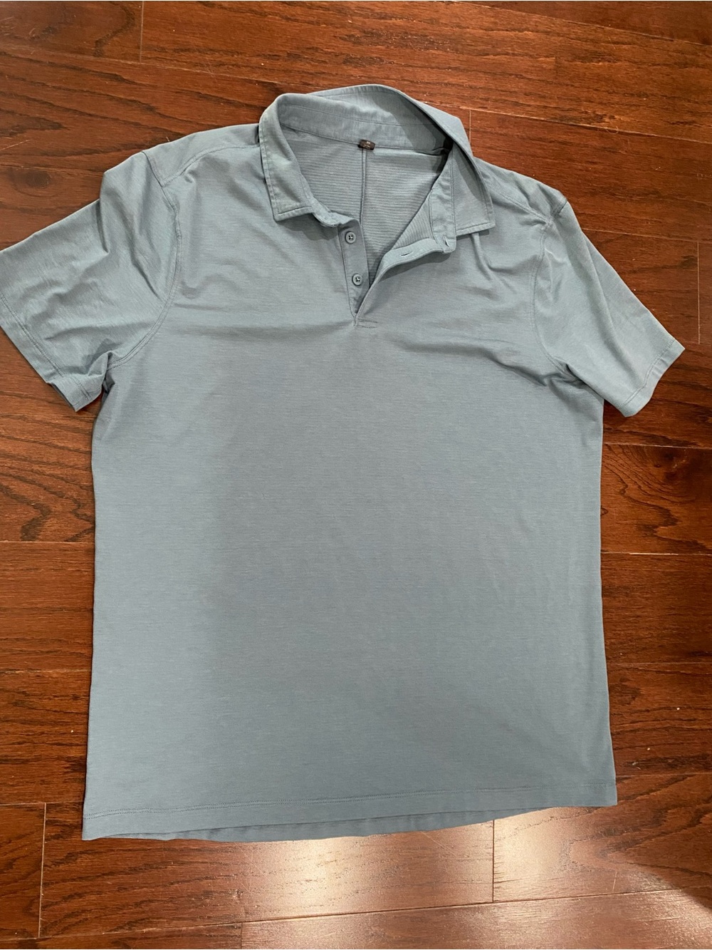 Lululemon Evolution Polo Short Sleeve Shirt Blue Gray Mens XL